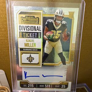 2023 Panini Contenders Kendre Miller Divisional Ticket Auto /75 #122 Saints